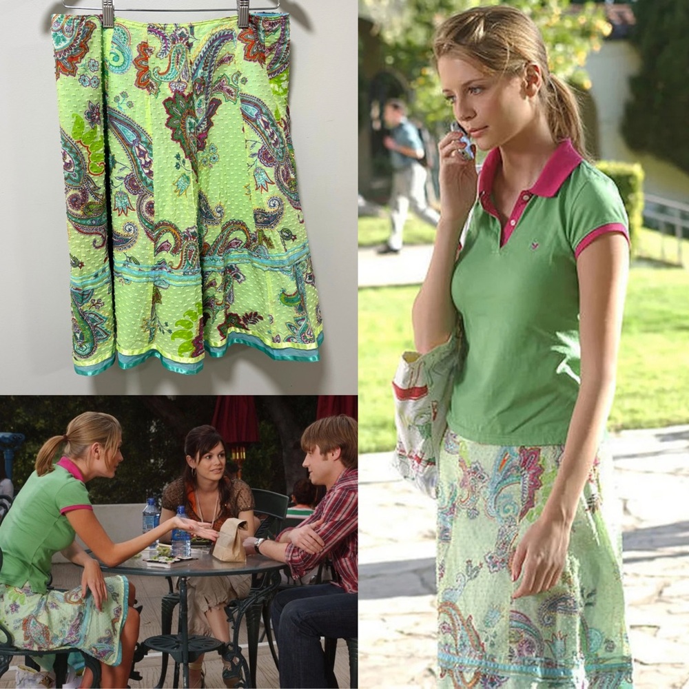 ASO Marissa Cooper in The O.C. Y2K Cynthia Steffe Paisley Skirt